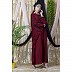 Embroidered abaya with Butterfly sleeves- Maroon
